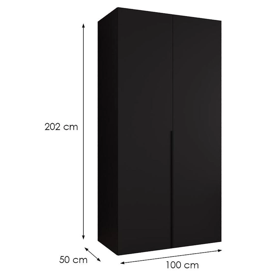 Alicante I garderober 100x50x202 cm crna