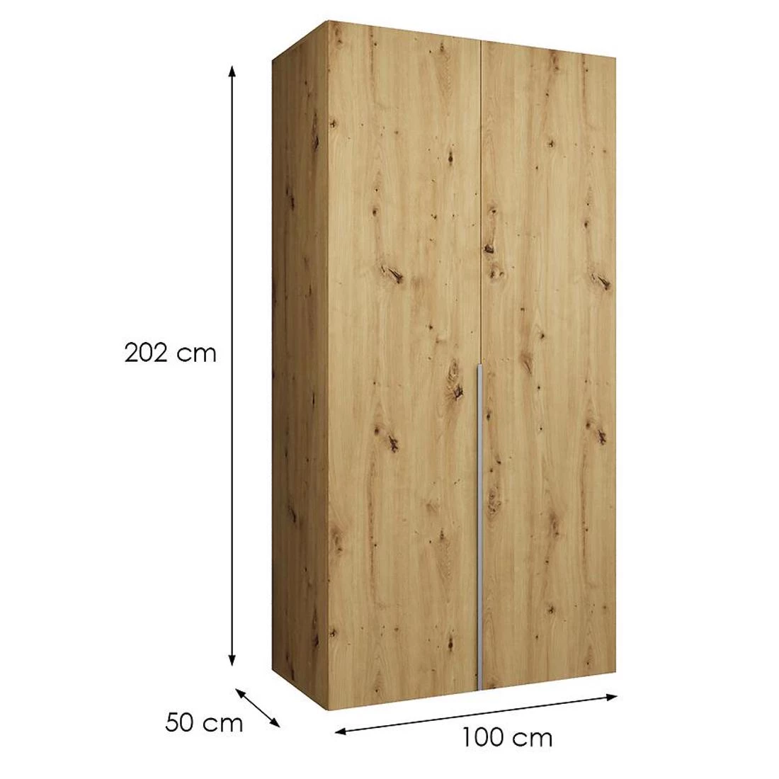 Alicante I garderober 100x50x202 cm artisan/srebro