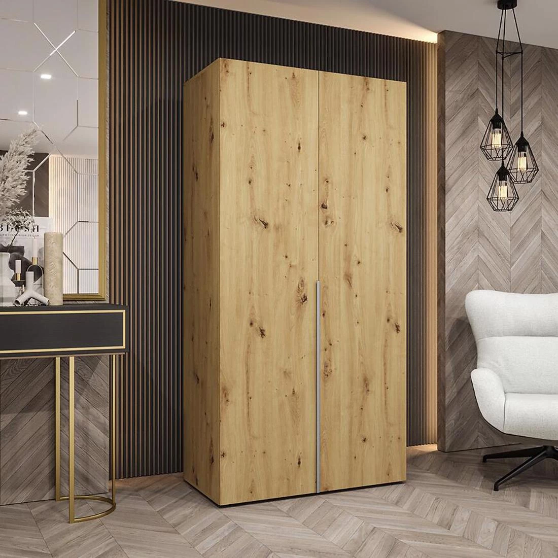 Alicante I garderober 100x50x202 cm artisan/srebro