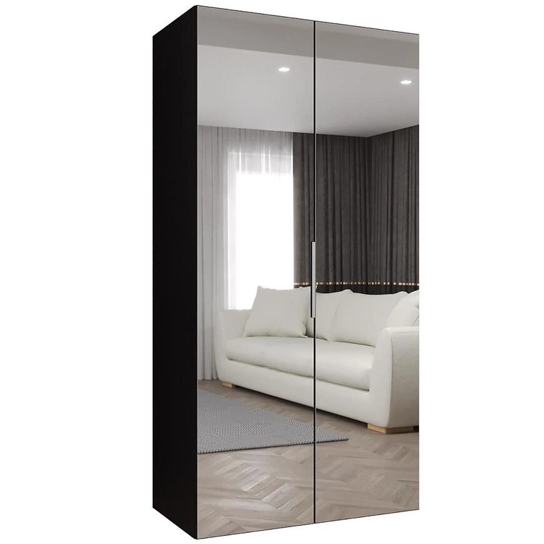 Marbella III garderober 100x50x202 cm crna/srebro