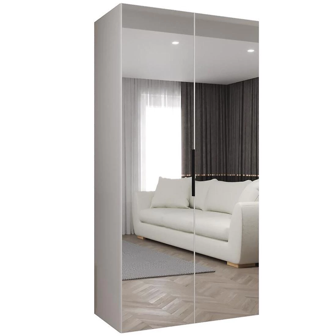 Marbella III garderober 100x50x202 cm bela/crna