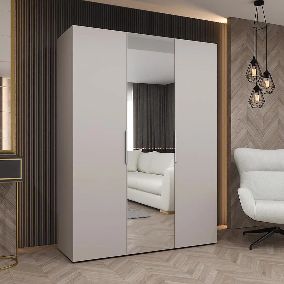 Marbella II garderober 150x50x202 cm kašmir/srebro