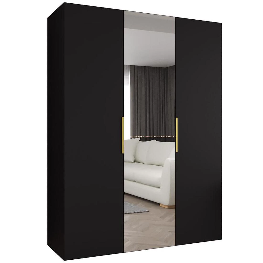 Marbella II garderober 150x50x202 cm crna/zlatna