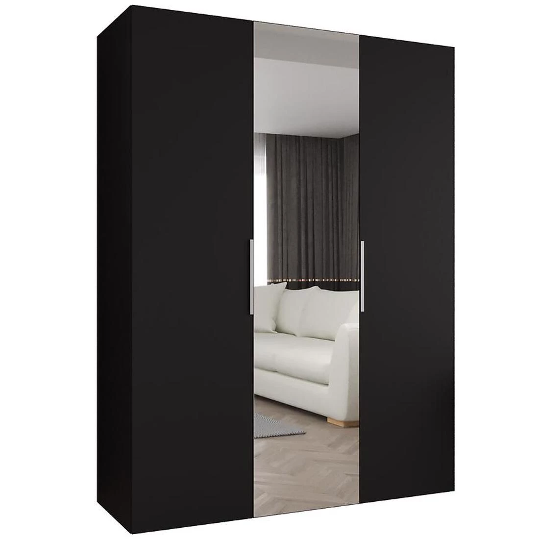 Marbella II garderober 150x50x202 cm crna/srebrna