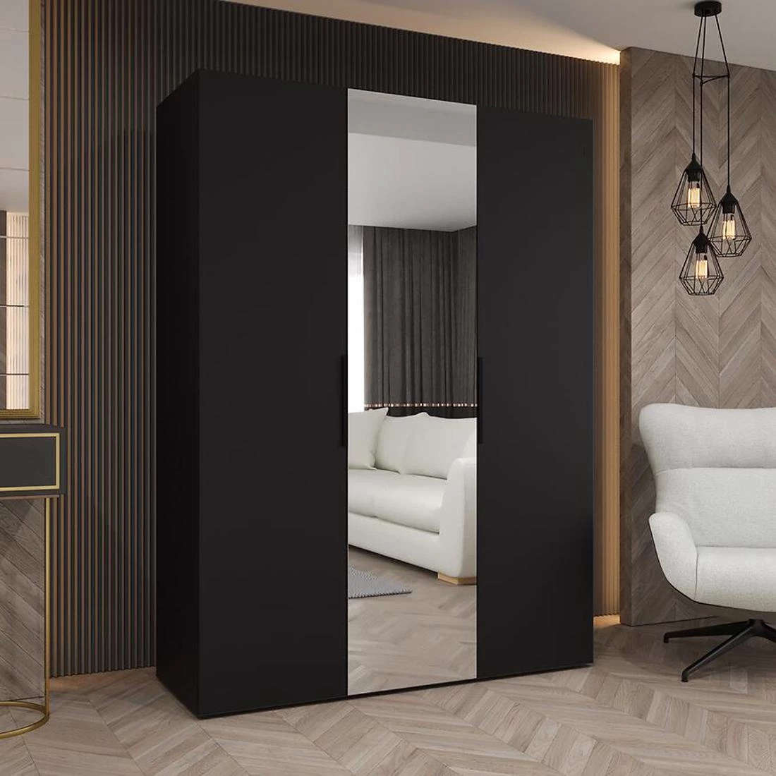 Marbella II garderober 150x50x202 cm crna
