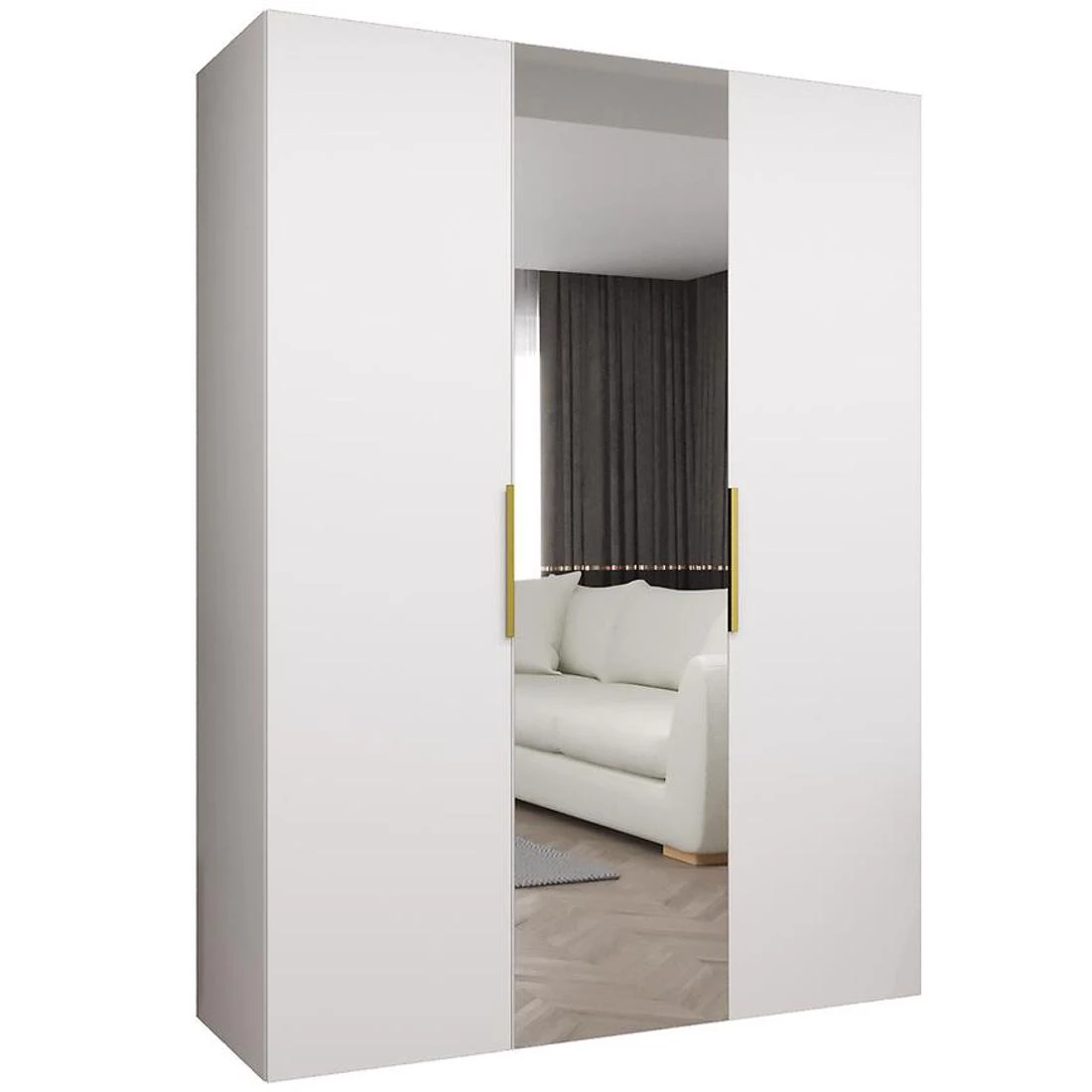 Marbella II garderober 150x50x202 cm bela/zlatna