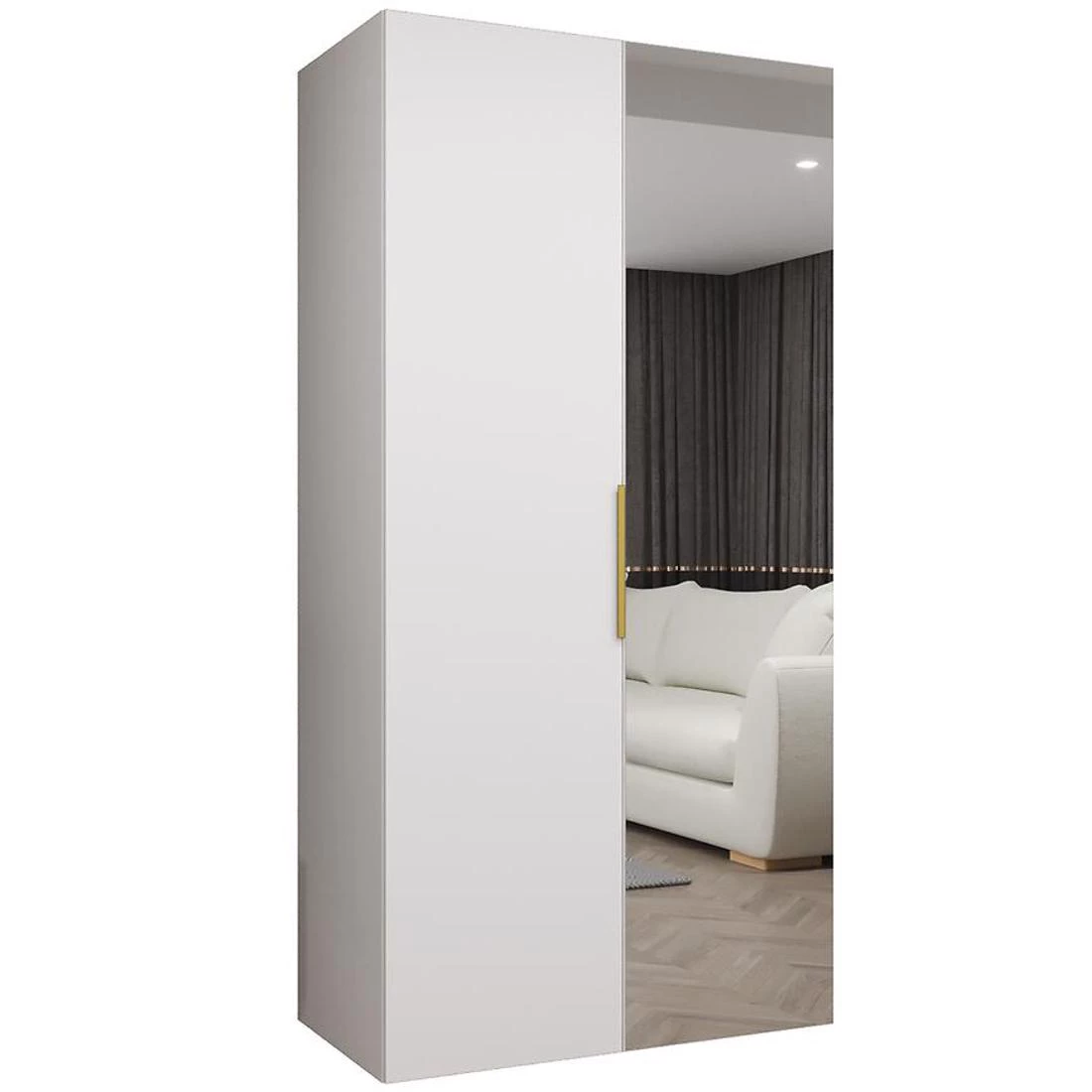 Marbella II garderober 100x50x202 cm bela/zlatna