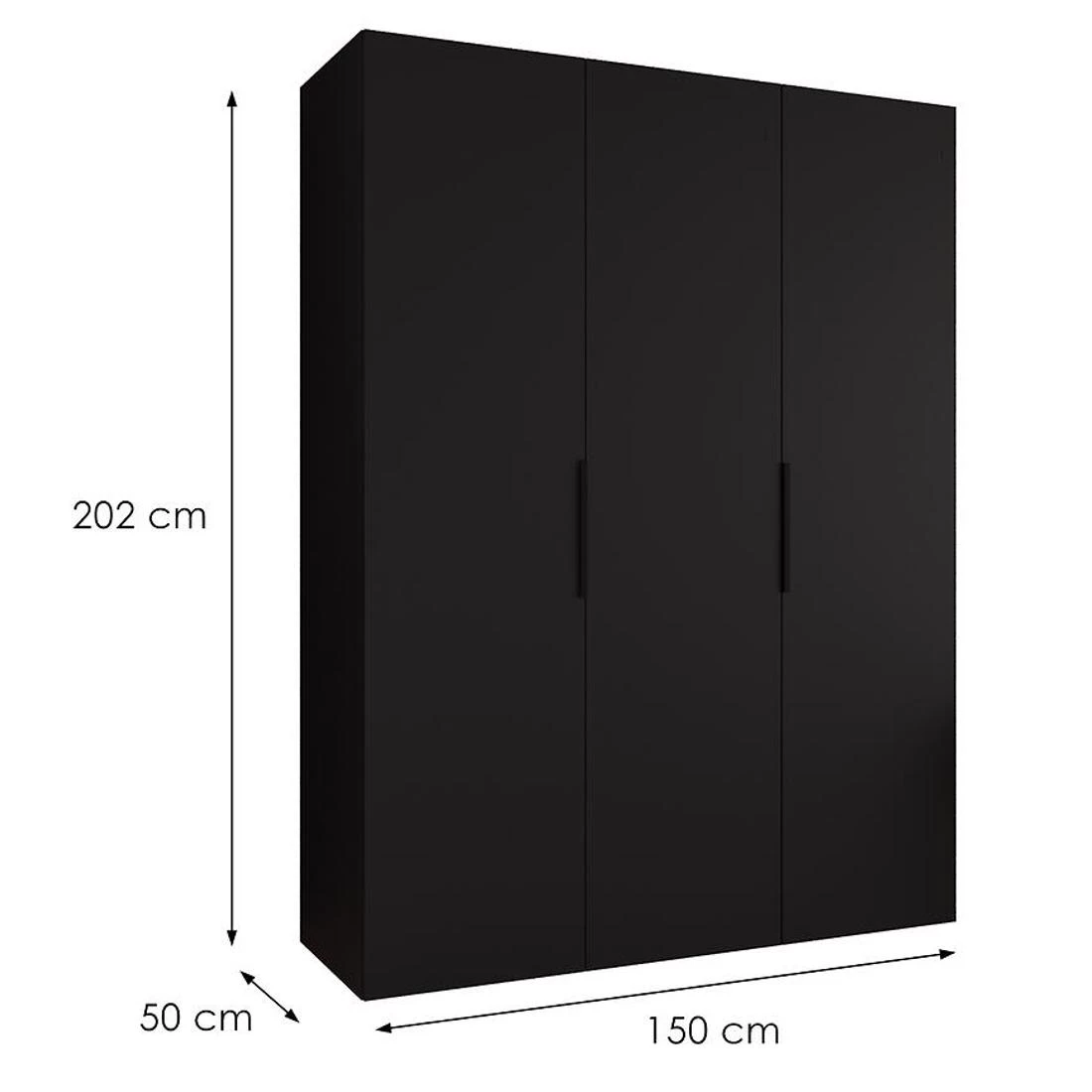 Marbella I garderober 150x50x202 cm crna