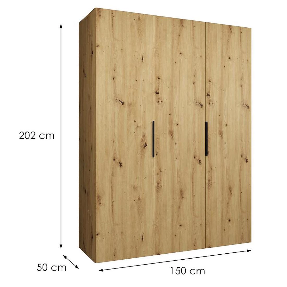 Marbella I garderober 150x50x202 cm artisan/crna