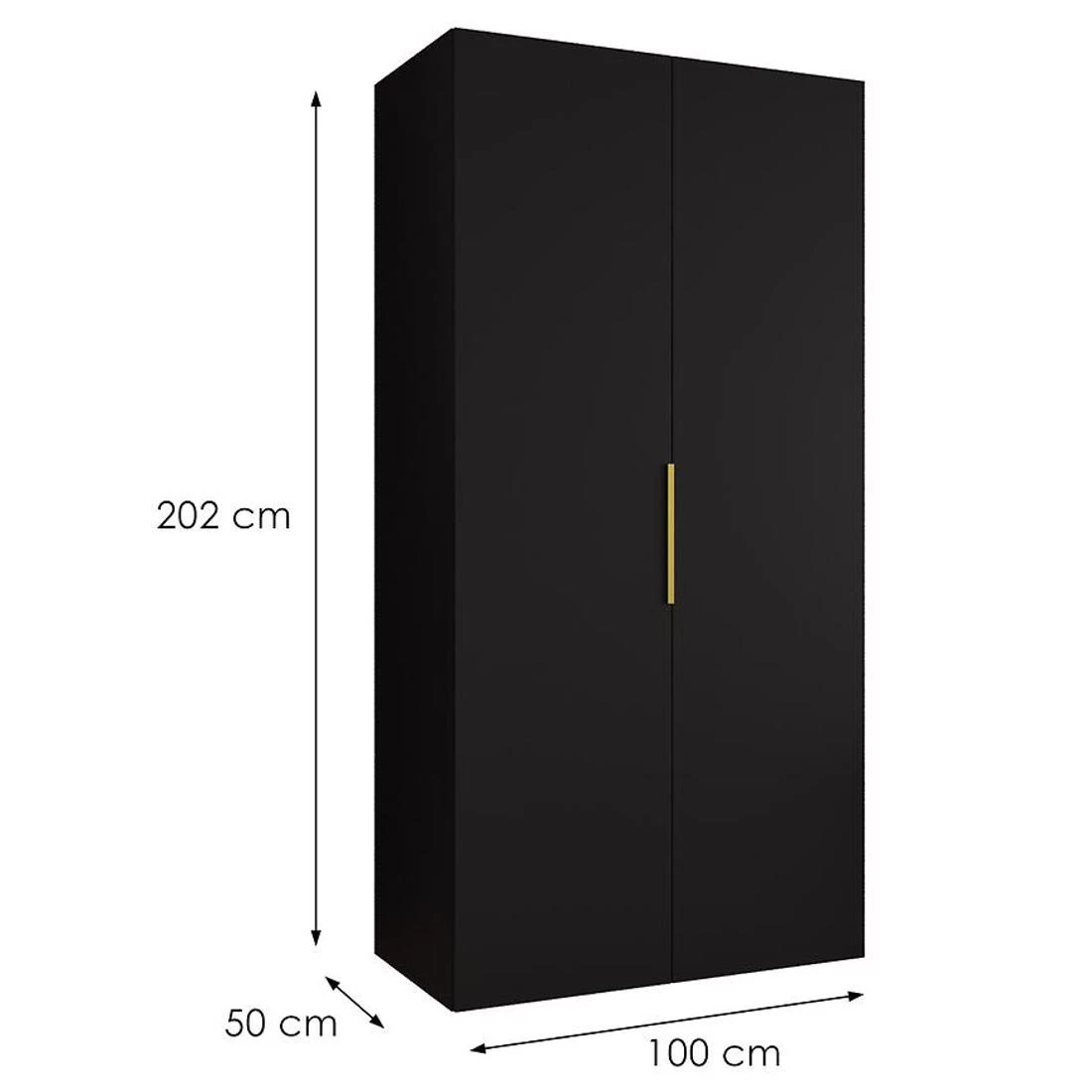 Marbella I garderober 100x50x202 cm crna/zlatna