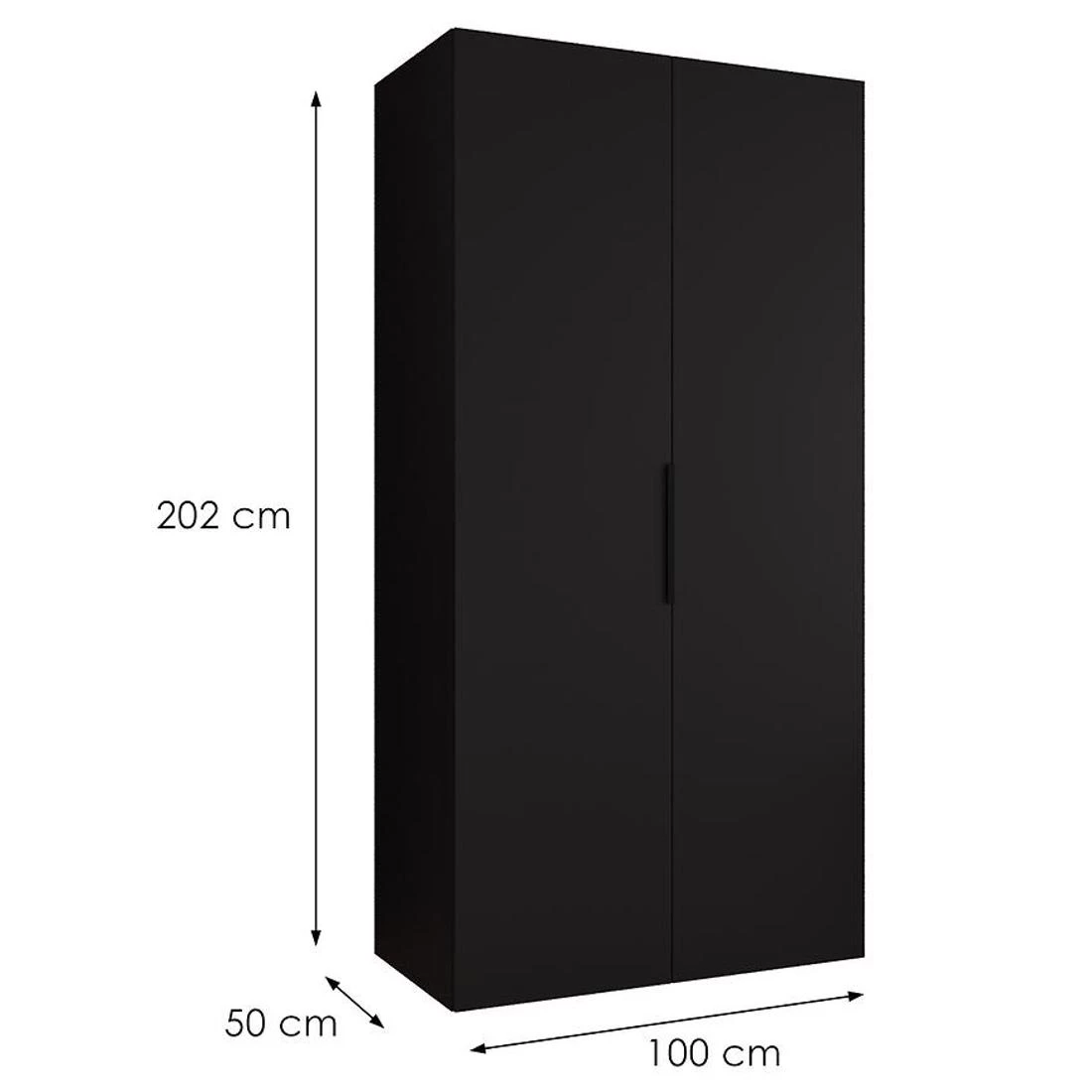 Marbella I garderober 100x50x202 cm crna