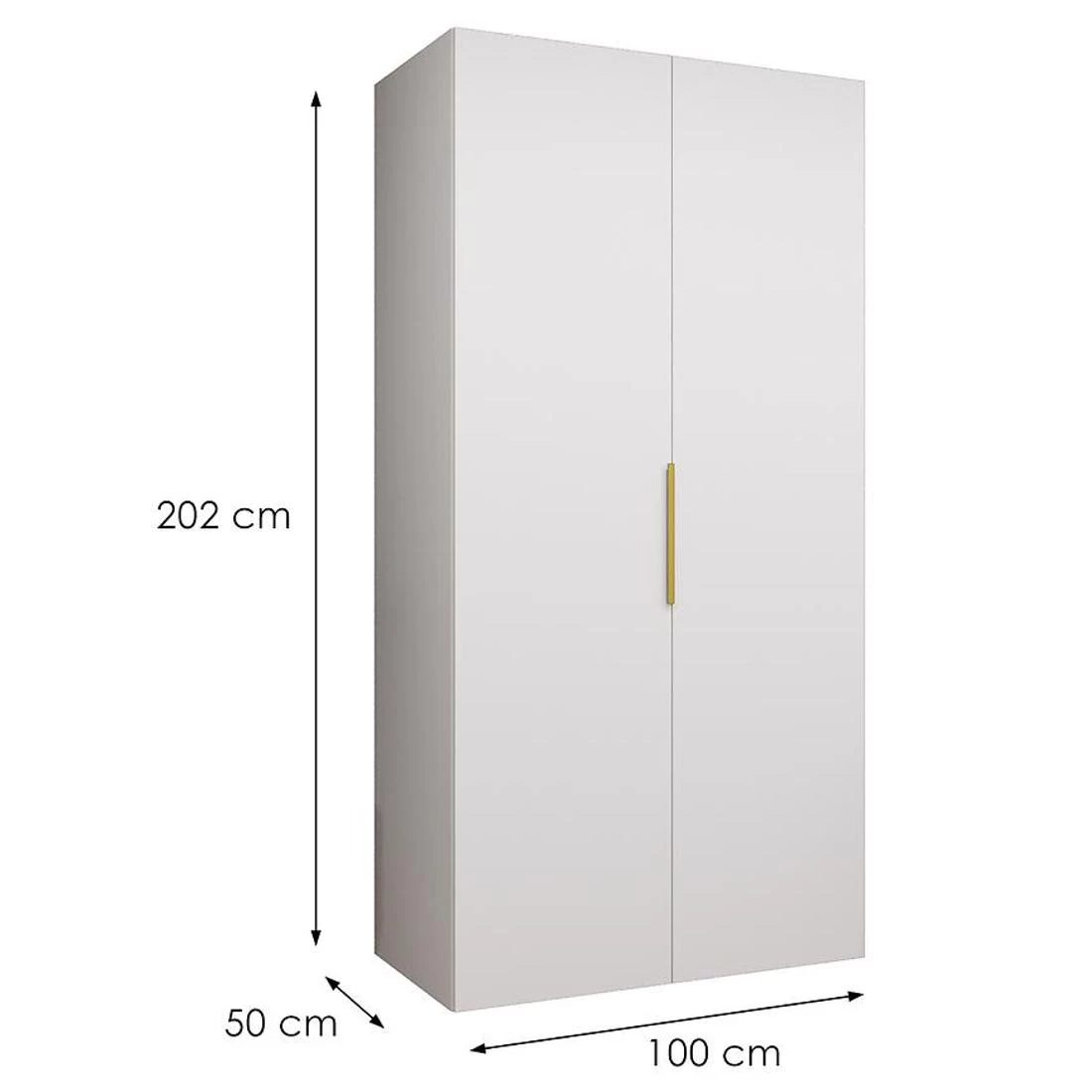 Marbella I garderober 100x50x202 cm bela/zlatna