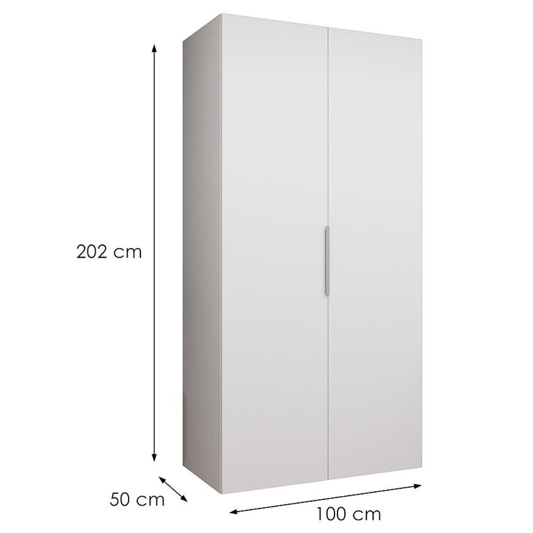 Marbella I garderober 100x50x202 cm bela/srebrna