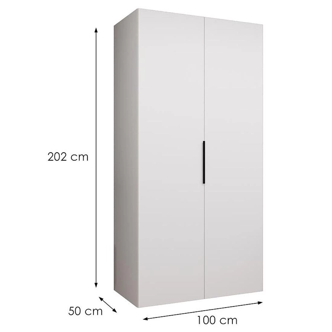 Marbella I garderober 100x50x202 cm bela/crna