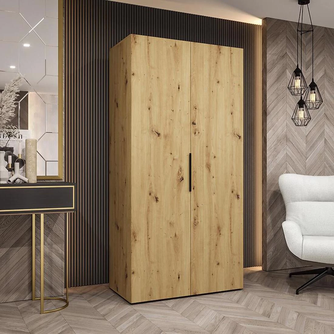 Marbella I garderober 100x50x202 cm artisan/crna