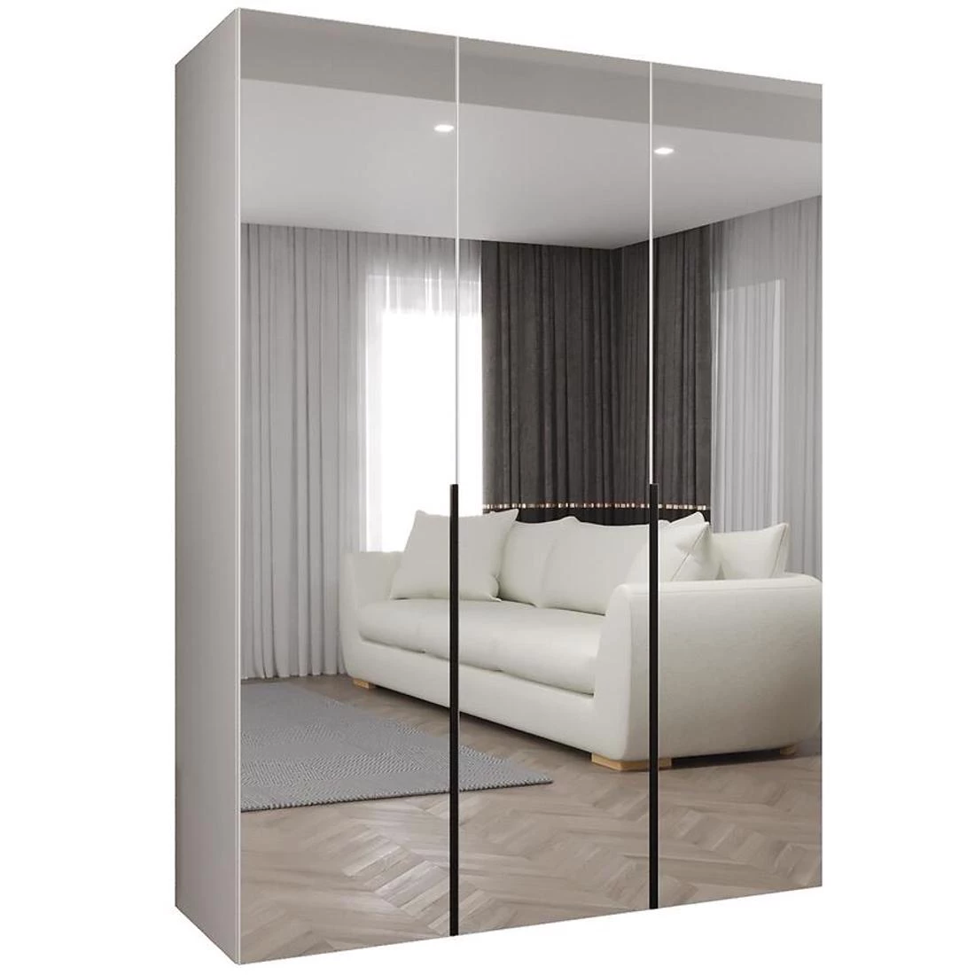 Alicante III garderober 150x50x202 cm bela/crna
