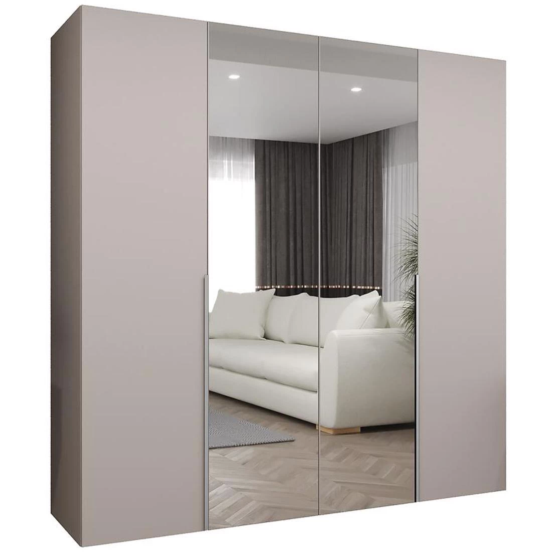 Alicante II garderober 200x50x202 cm kašmir/srebrna