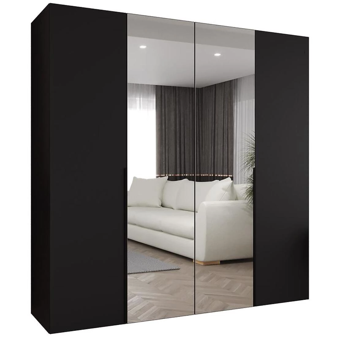 Alicante II garderober 200x50x202 cm crna