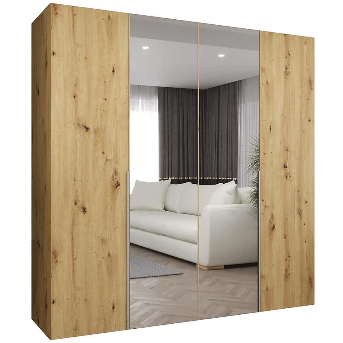 Alicante II garderober 200x50x202 cm srebrna