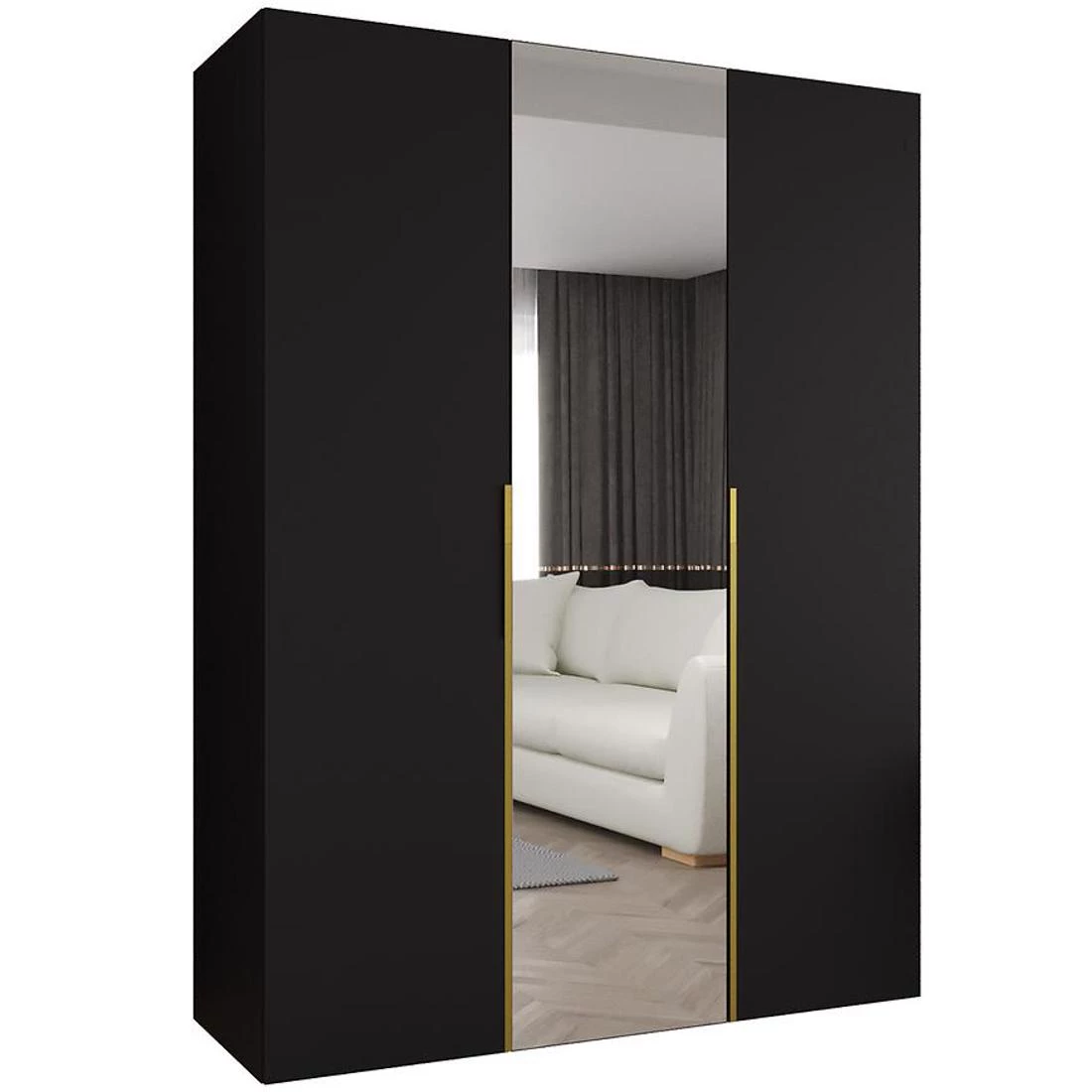 Alicante II garderober 150x50x202 cm crna/zlatna