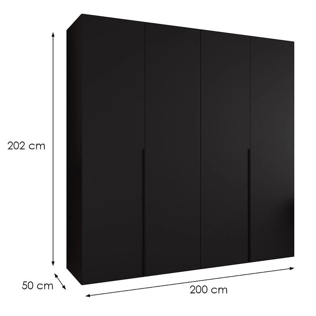 Alicante I garderober 200x50x202 cm crna