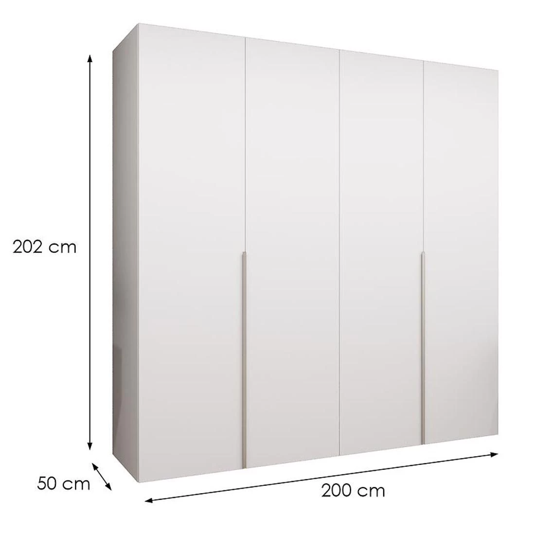 Alicante I garderober 200x50x202 cm bela/srebrna