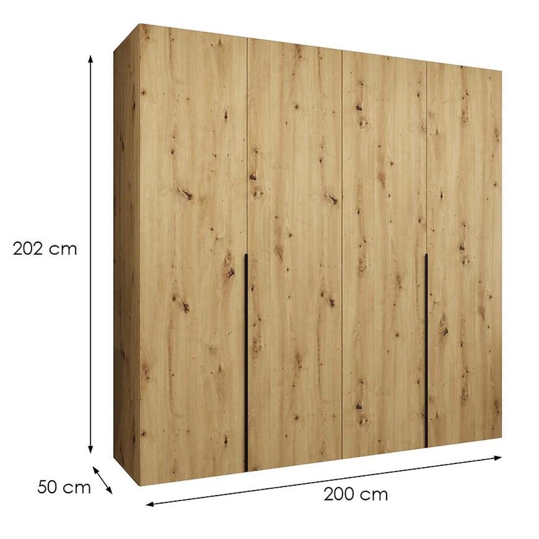 Alicante I garderober 200x50x202 cm artisan/crna