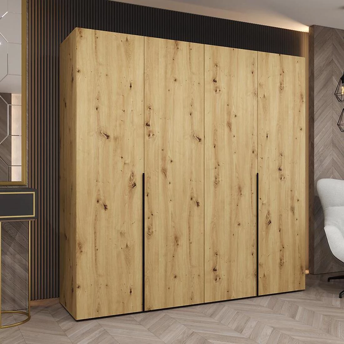 Alicante I garderober 200x50x202 cm artisan/crna