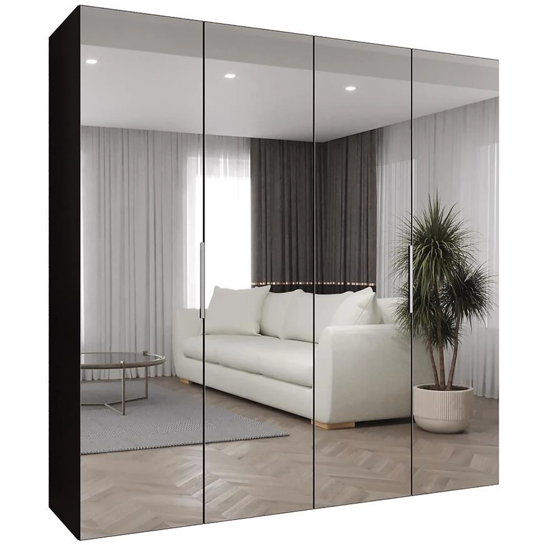 Marbella III garderober 200x50x202 cm crna/srebrna