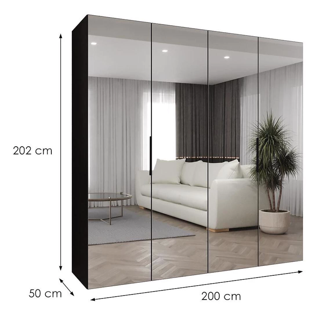 Marbella III garderober 200x50x202 cm crna