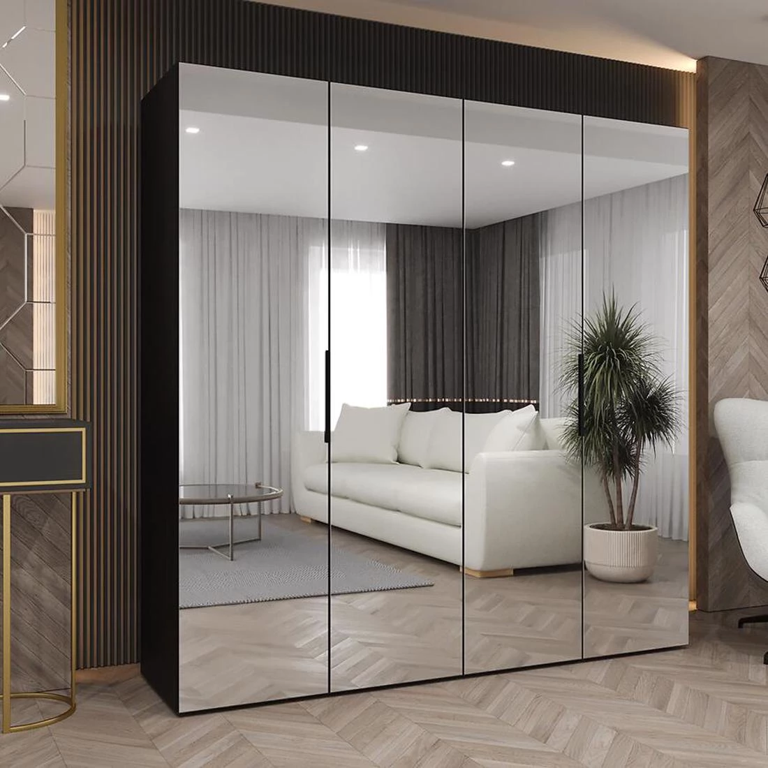 Marbella III garderober 200x50x202 cm crna