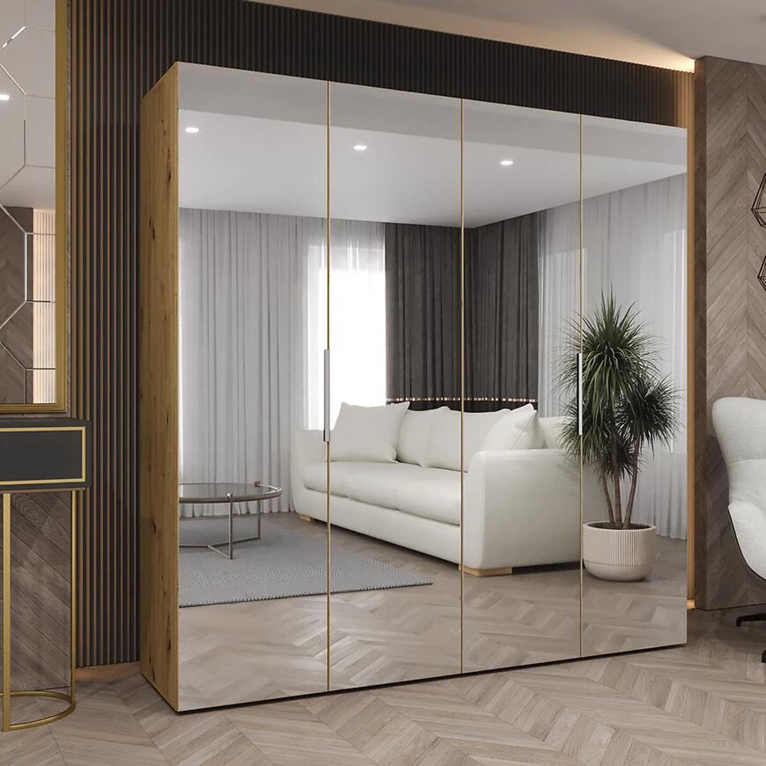 Marbella III garderober 200x50x202 cm arisan/srebrna