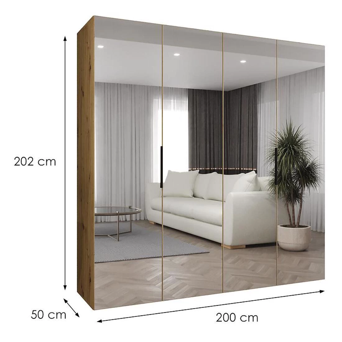 Marbella III garderober 200x50x202 cm artisan/crna