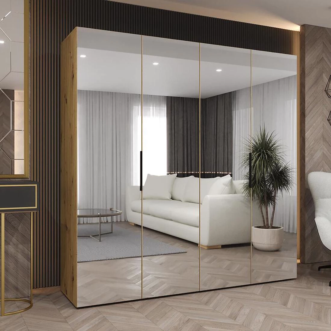 Marbella III garderober 200x50x202 cm artisan/crna