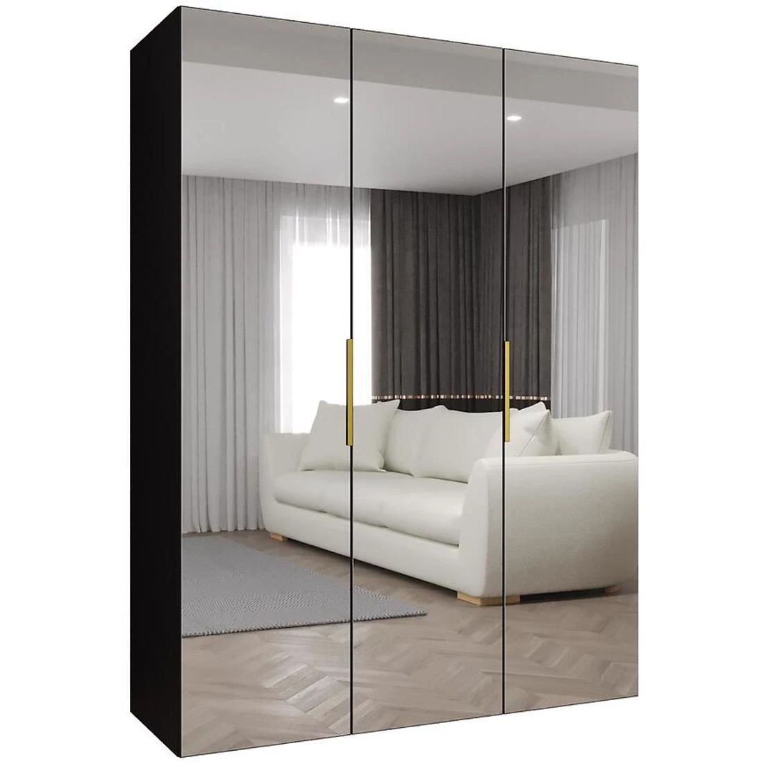 Marbella III garderober 150x50x202 cm crna/zlatna