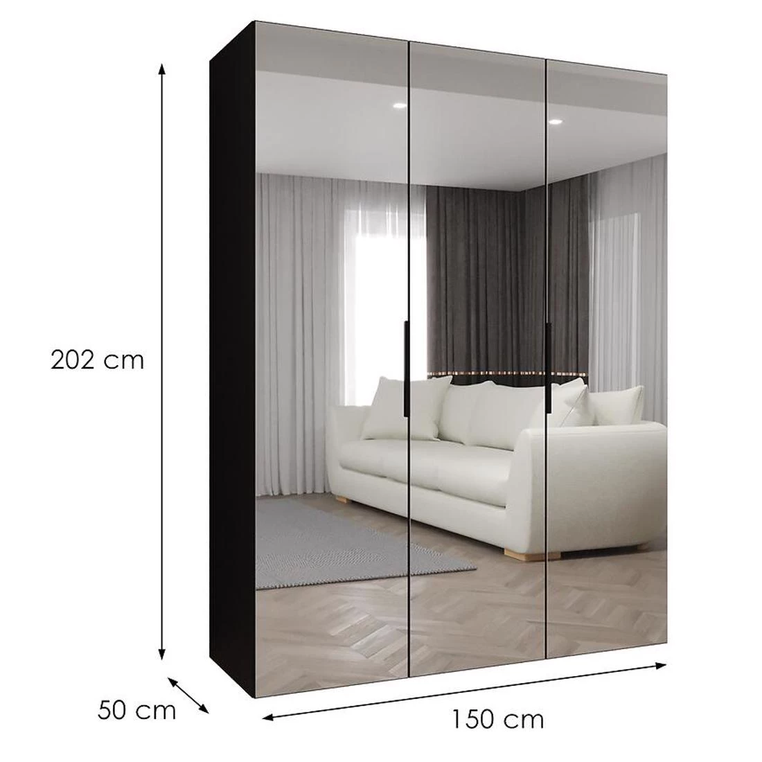 Marbella III garderober 150x50x202 cm crna