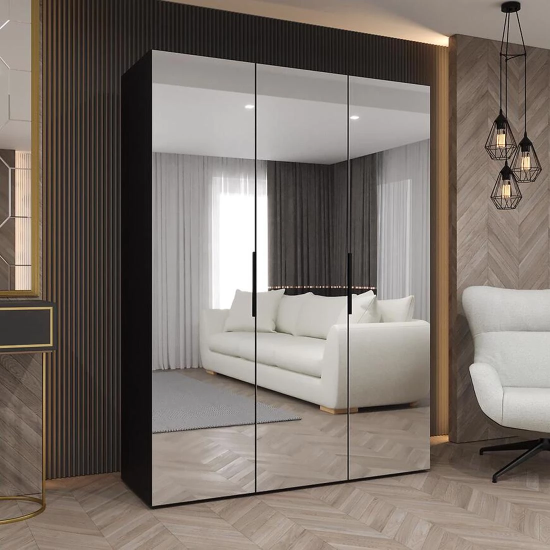 Marbella III garderober 150x50x202 cm crna