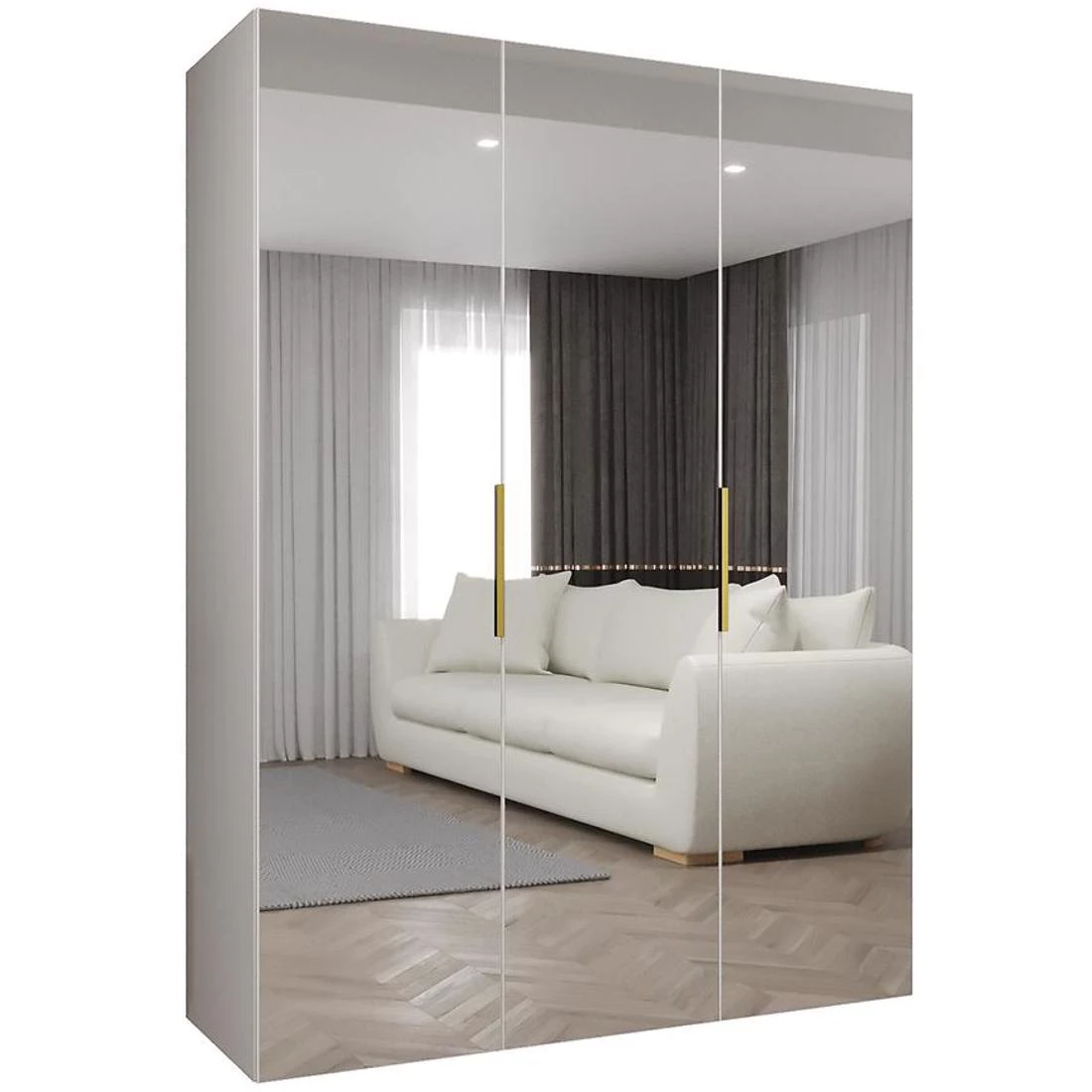 Marbella III garderober 150x50x202 cm bela/zlatna