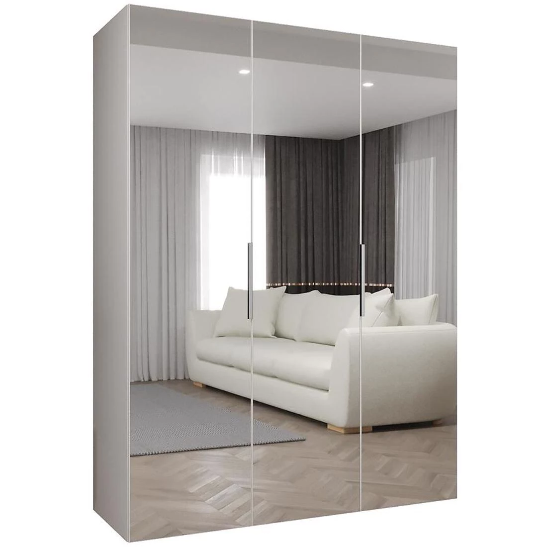 Marbella III garderober 150x50x202 cm bela/srebrna