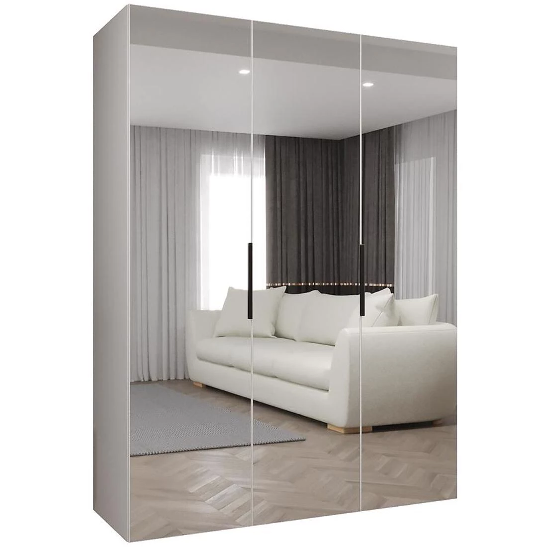 Marbella III garderober 150x50x202 cm bela/crna