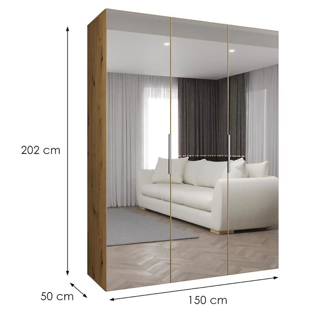 Marbella III 150 garderober 150x50x202 cm artisan/srebrna