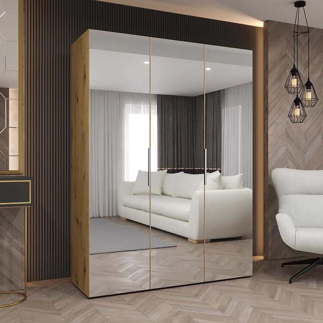 Marbella III 150 garderober 150x50x202 cm artisan/srebrna