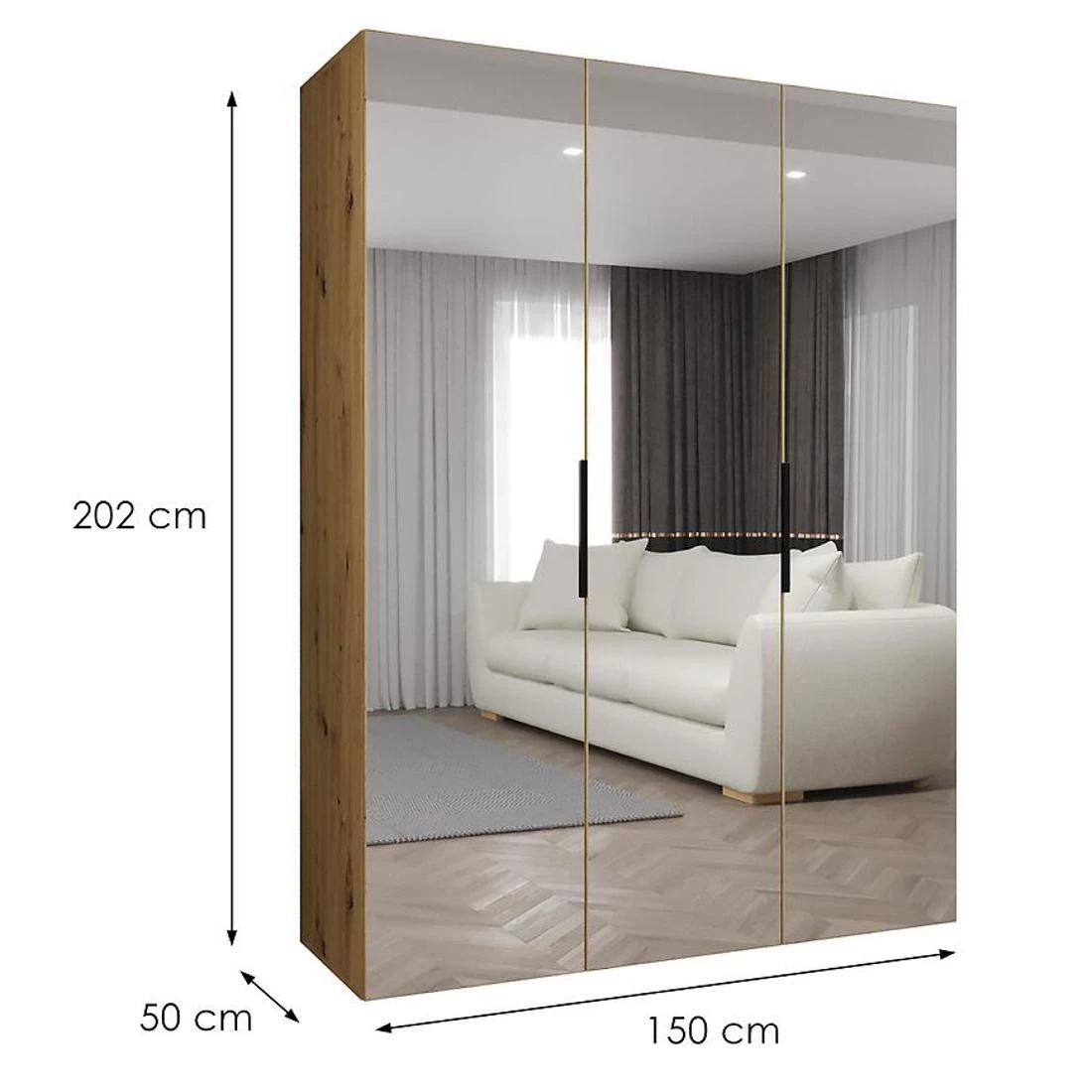 Marbella III garderober 150x50x202 cm artisan/crna
