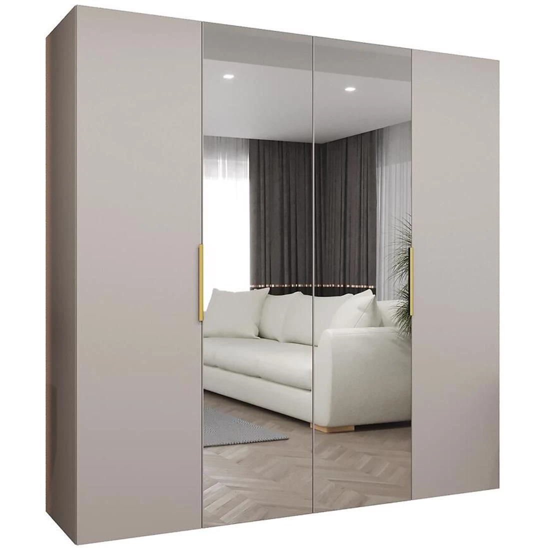 Marbella II garderober 200x50x202 cm kašmir/zlatna
