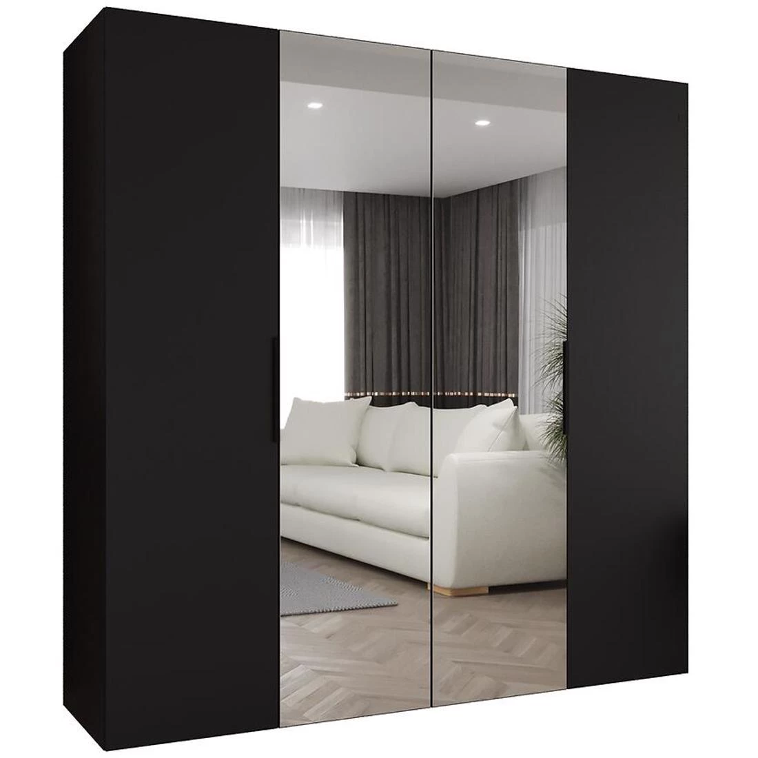 Marbella II garderober 200x50x202 cm crna/srebrna
