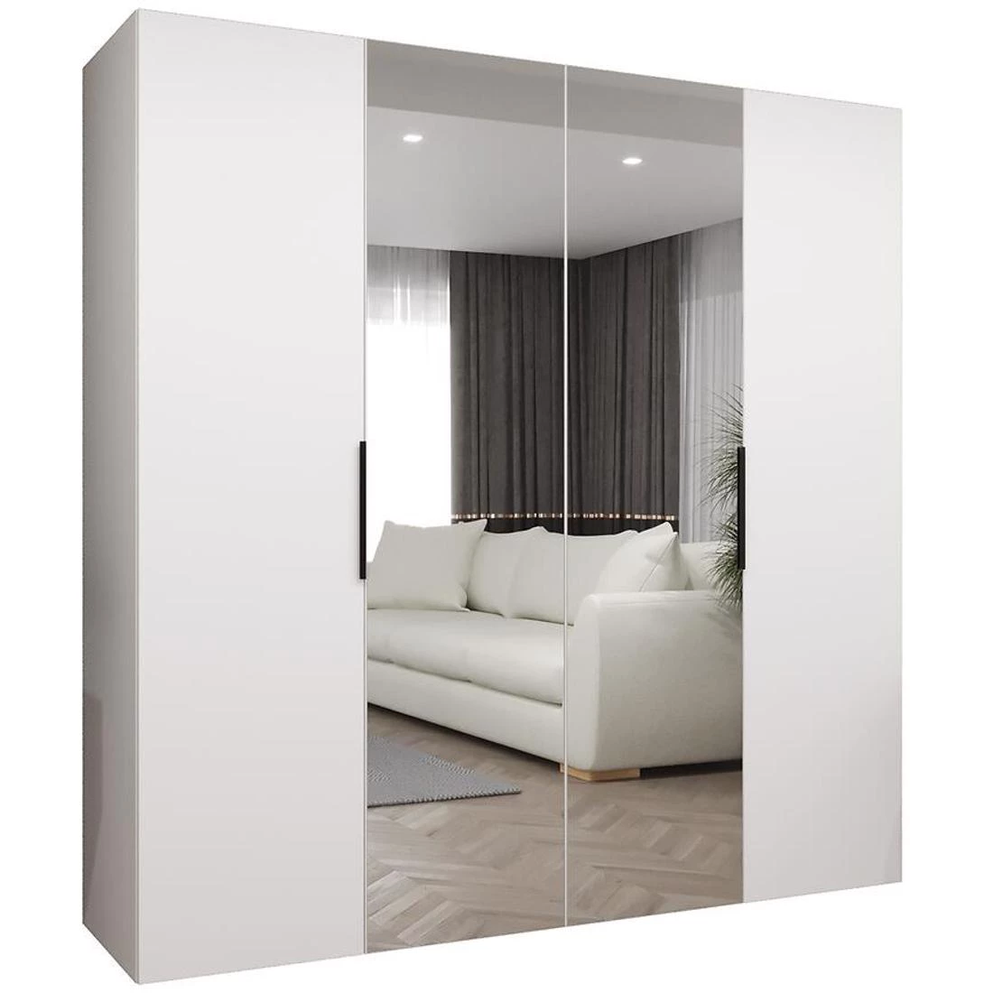 Marbella II garderober 200x50x202 cm bela/crna
