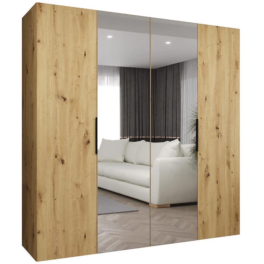 Marbella II garderober 200x50x202 cm artisan/crna