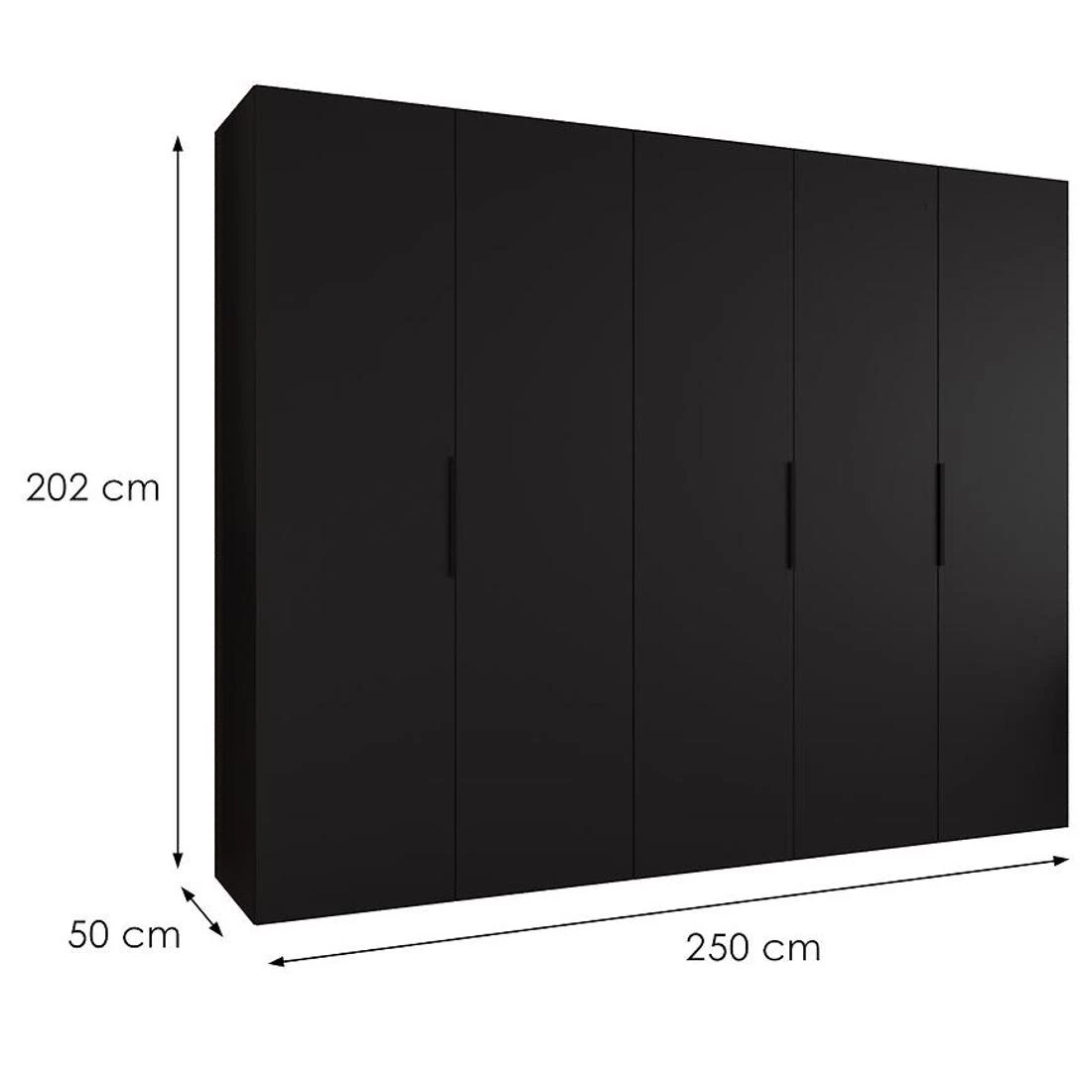 Marbella I garderober 250x50x202 cm crna