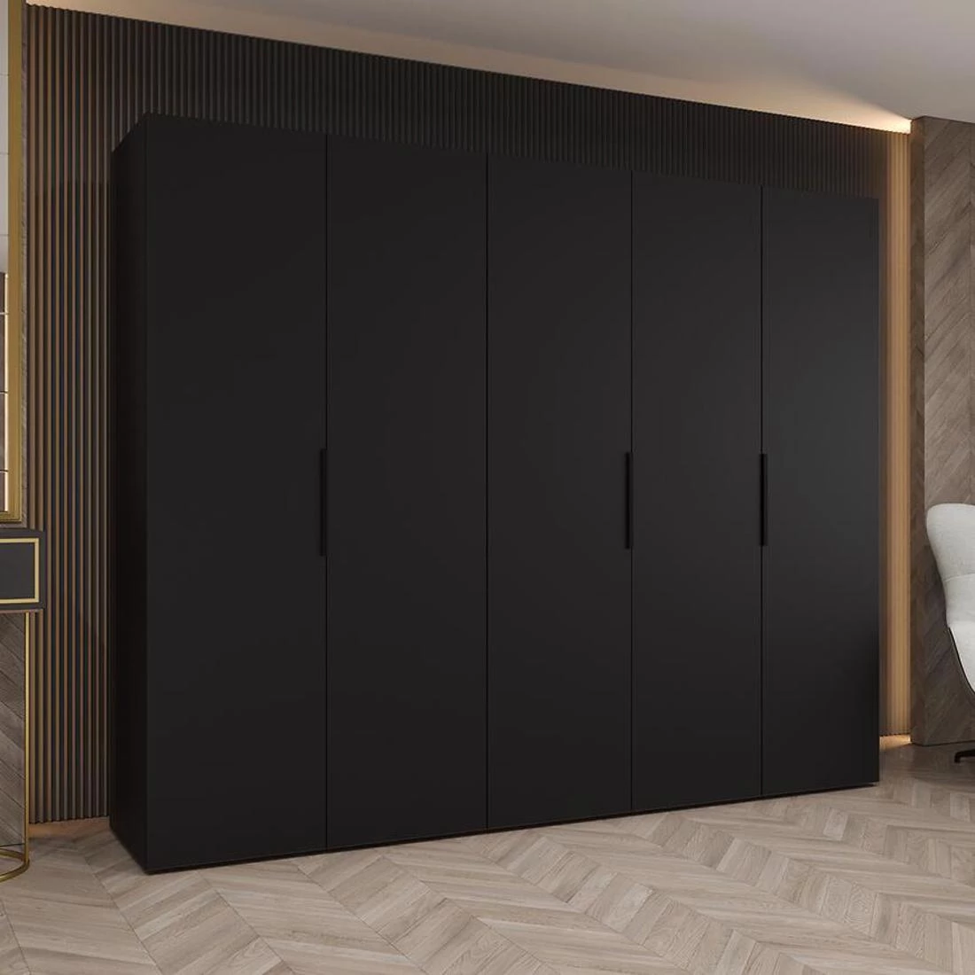Marbella I garderober 250x50x202 cm crna