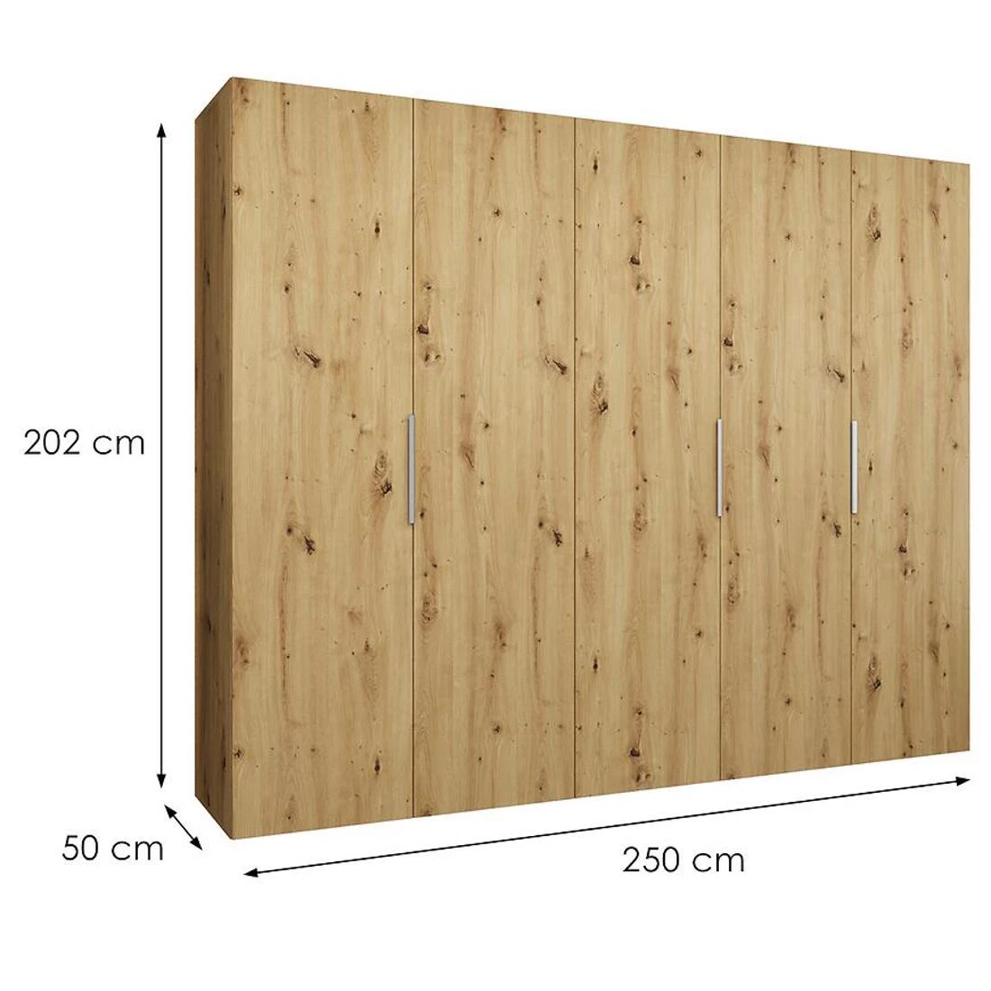 Marbella I garderober 250x50x202 cm artisan/srebro